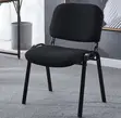 Black Stackable Fabric Office Chair - 4