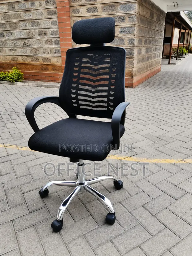 Ergonomic Mesh Office Chair with Headrest - Adjustable Executive - 1