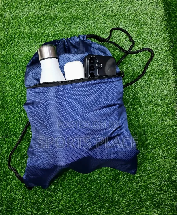 Drawstring Boots Bag with Outer Zip Pocket - 1