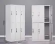 6 Compartment Metallic Storage Cabinet - White - 1
