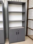 Office Storage Cabinet with Shelves - Grey - 2