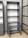 Office Storage Cabinet with Shelves - Grey - 4