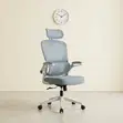 White Mesh Study Chair with Flip Arms - 2