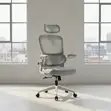 White Mesh Study Chair with Flip Arms - 4
