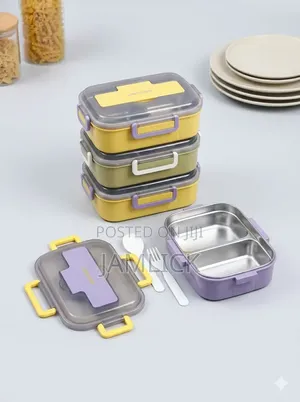 2-Partition Lunch Box with Stainless Steel Inserts