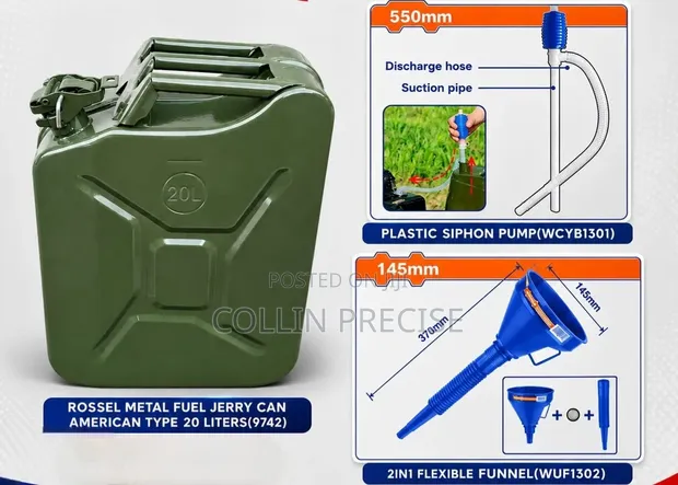 20L Rossel Metal Fuel Jerrican - Brand New - 1