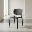 Black Plastic Armless Dining Chair - 1