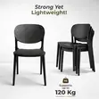Black Plastic Armless Dining Chair - 3