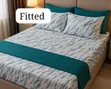 Fitted Bedsheet Set with Pillow Shams - Abstract Print - 2