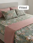 Fitted Bedsheet Set with Pillow Shams - Abstract Print - 3