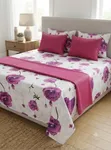 Fitted Bedsheet Set with Pillow Shams - Abstract Print - 5