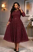 Maria Burgundy Circle Dress - Occasion Wear - 1