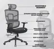 Ergonomic Office High Back Study Chair - Black - 4