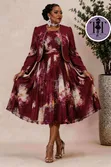 Elegant Circular Dress with Coat - Terry Dress Suit - 2