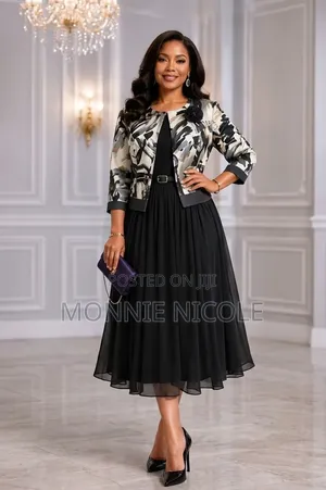 High-End Women's Dress Suit/Mother's Dress with Coat