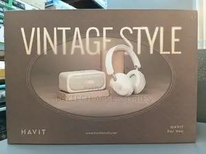HAVIT SKH001 Bluetooth Speaker & Wireless Headphones Combo - Beige