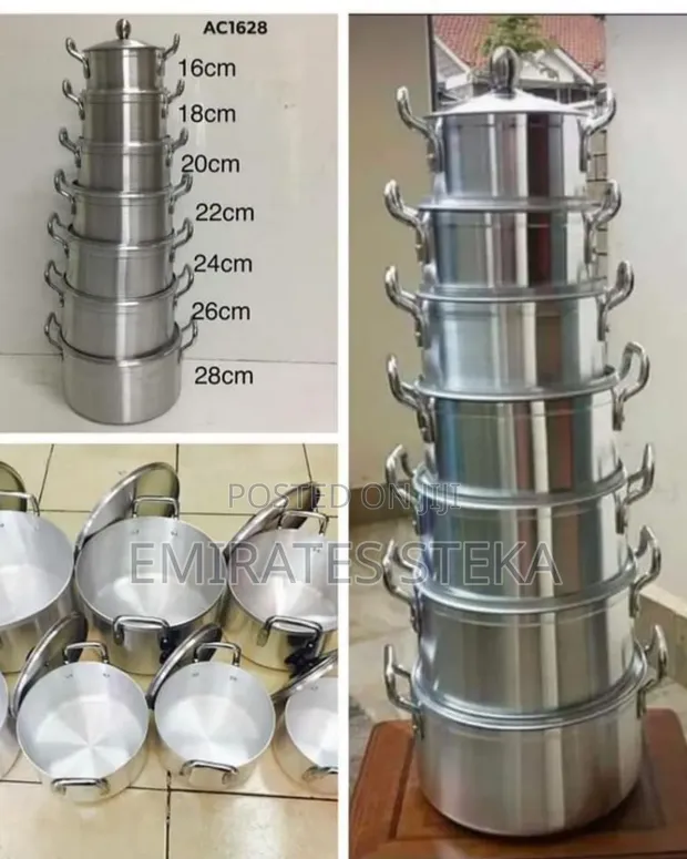 Tornado 14-Piece Aluminium Cookware Set - Heavy Duty Sufuria - 1