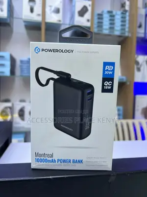 Powerology Montreal Power Bank 10000mAh - Black