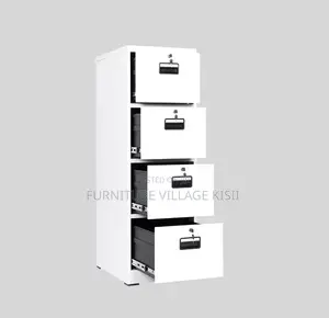 4-Drawer Metallic Office Storage Cabinet - White