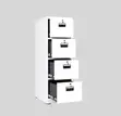 4-Drawer Metallic Office Storage Cabinet - White - 1