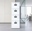 4-Drawer Metallic Office Storage Cabinet - White - 4