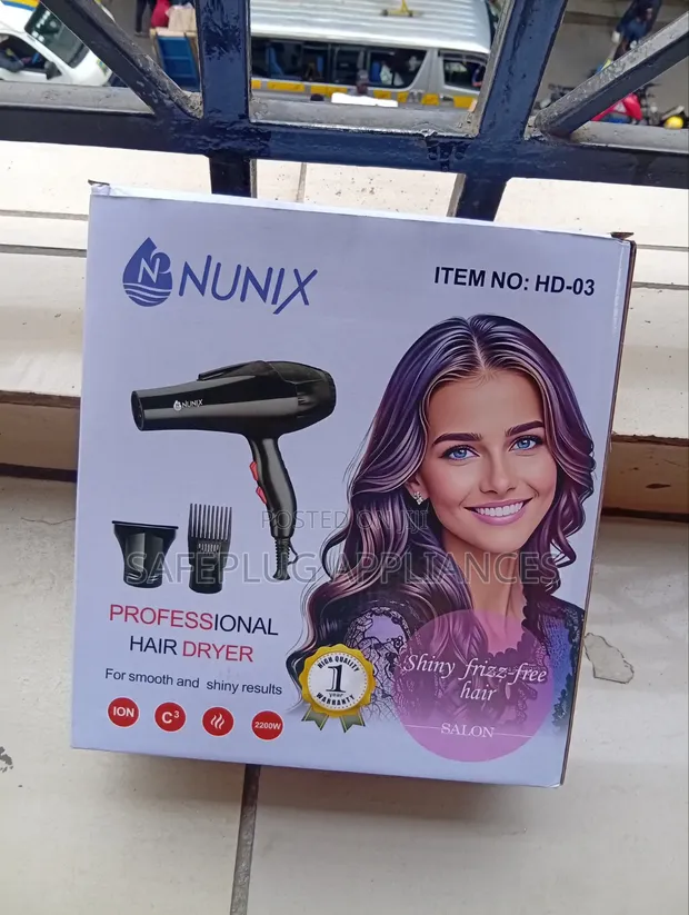 Nunix Professional Hair Dryer - Powerful Blow Dry Machine - 1
