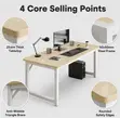 1.4M Office Computer Desk with Metallic Base - 3