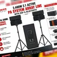 2400W 2.1 Active PA System Array Line with DSP & Bluetooth - 2