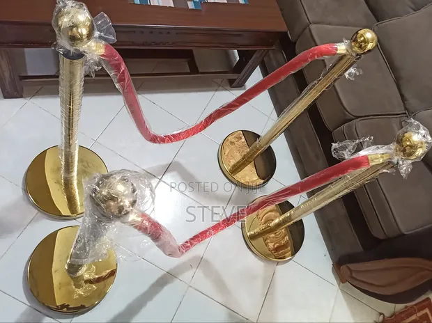 Heavy Duty Crowd Control Stanchions with Velvet Rope - 1