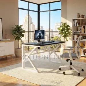 1.4m Ergonomic Wooden Desk with Metal Frame