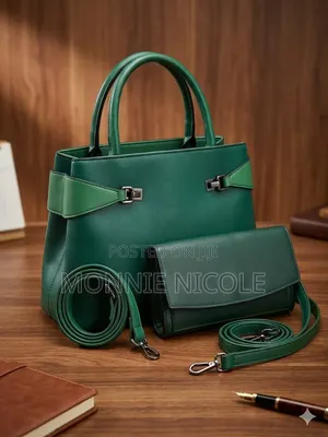 Luxury Genuine Leather Handbag with Purse