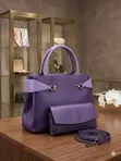 Luxury Genuine Leather Handbag with Purse - 2