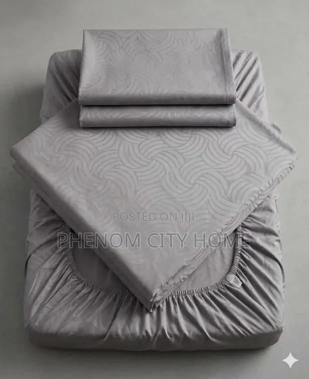 Plain Flowered Percale Cotton Fitted Sheets - 1
