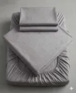 Plain Flowered Percale Cotton Fitted Sheets - 1