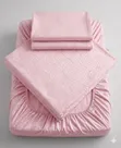 Plain Flowered Percale Cotton Fitted Sheets - 2