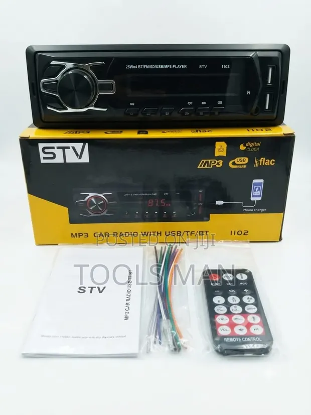 STV 1102 Car Radio MP3 Player - Bluetooth, FM, USB, TF - 1