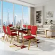 Red Armless Office/Church Chairs (Imported) - 3