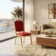 Red Armless Office/Church Chairs (Imported) - 5