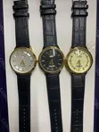 Unisex Time Day & Date Watch - Leather Strap - 3