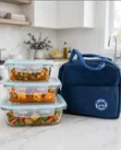 4pc Borosilicate Glass Bowls with Bag (410ml-1040ml) - 1