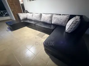 Used Black Leather Sofa Set