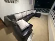 Used Black Leather Sofa Set - 2