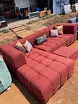 7-Seater L-Shaped Bubble Sofa - Burnt Orange - 1