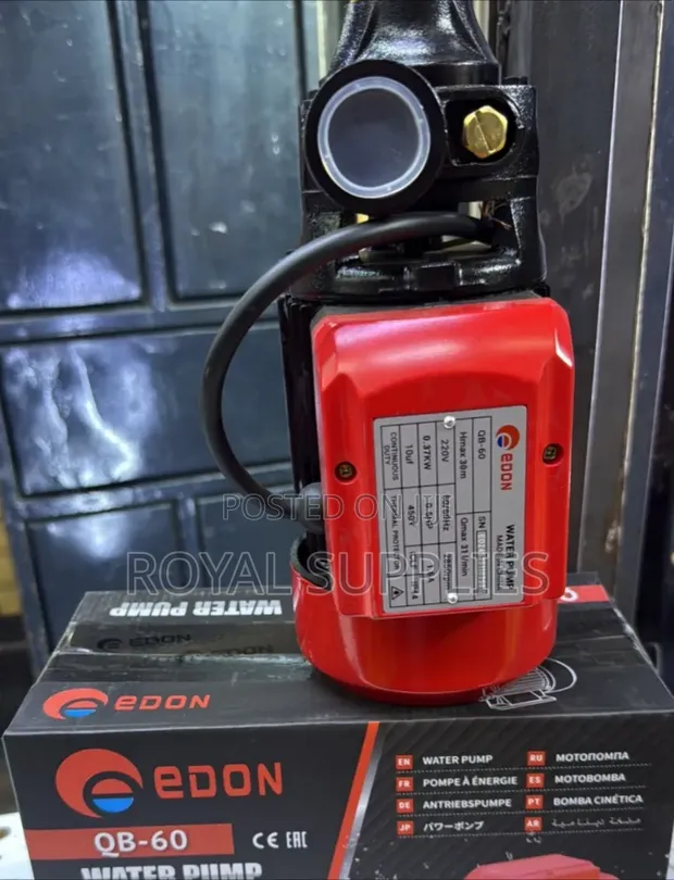 Edon 0.5hp Electric Booster Pump (30m, 31L/min) - 1