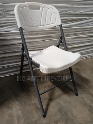 Heavy-Duty White Plastic Folding Chair