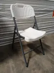 Heavy-Duty White Plastic Folding Chair - 2