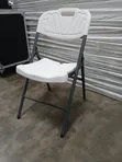 Heavy-Duty White Plastic Folding Chair - 3