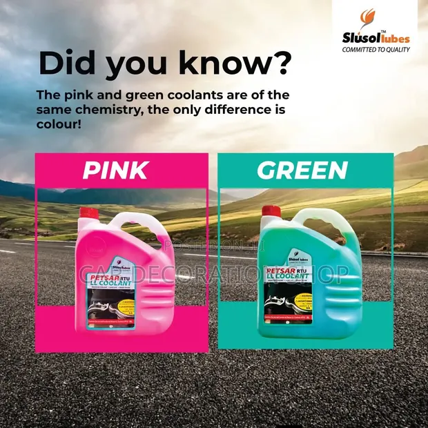 5L Green/Pink Automotive Radiator Coolant Fluid - 1