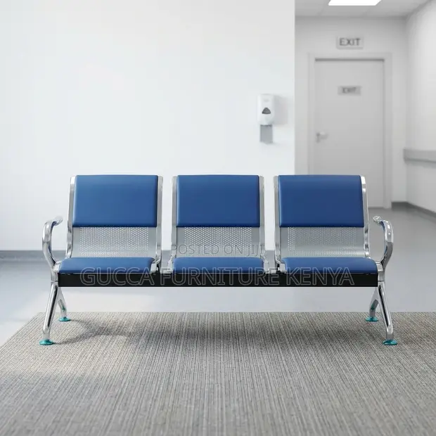 3-Seater Padded Airport Guest Bench - 1