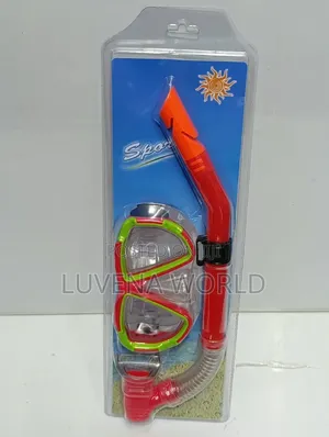 Red Swimming Snorkel and Goggles Set